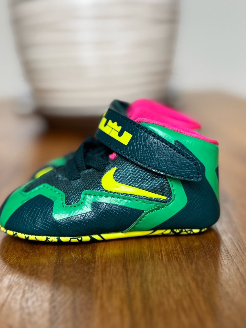 Nike Kids Green, Dark Teal & Pink LeBron Signature Sneaker